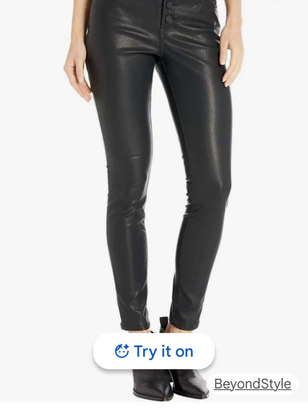 Blank NYC Black Vegan Leather Skinny Jeans